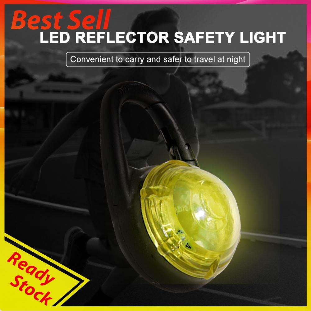 2pcsLuminous Lights Reflector Removable Safety Kid Shoe Clip Light (Yellow)