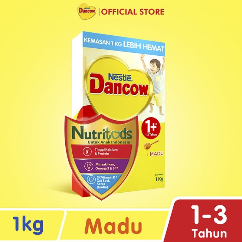 Nestle Dancow 1+ dengan Susu Pertumbuhan Rasa Madu  &amp; Vanilla 1-3 Tahun Box 1 kg