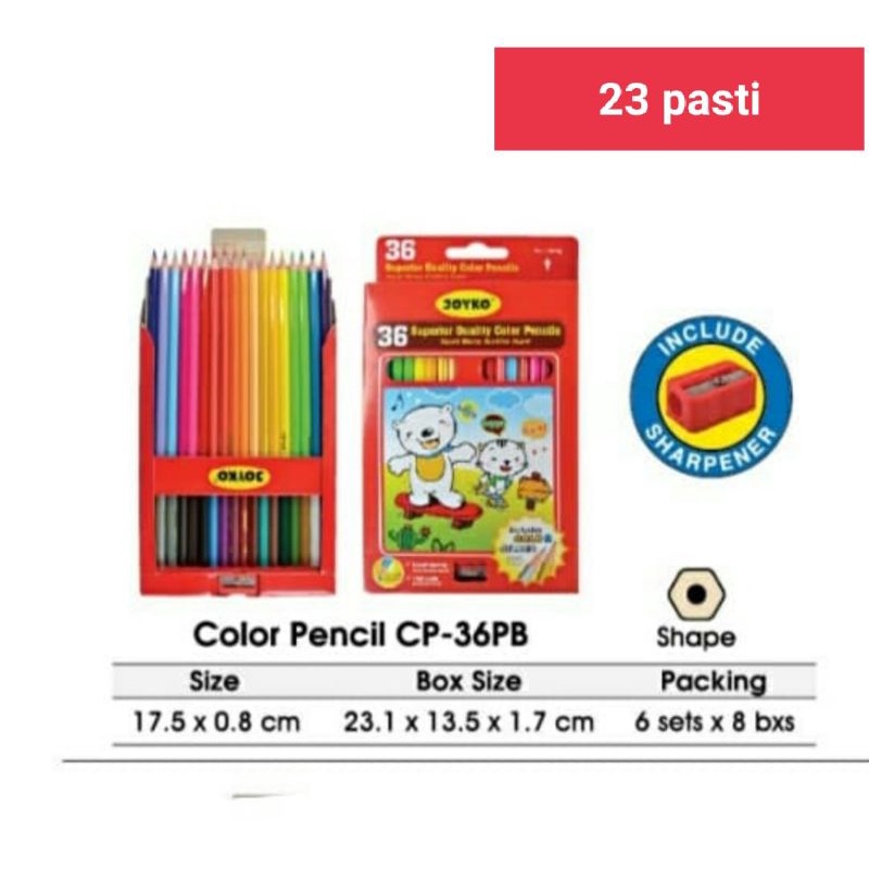 

pensil warna joyko 36 warna cp 36 pb