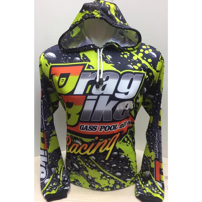 Kaos Jersey Motor Drag Bike Bertopi-Jemper Hoodie Motor Drag Bike Or
