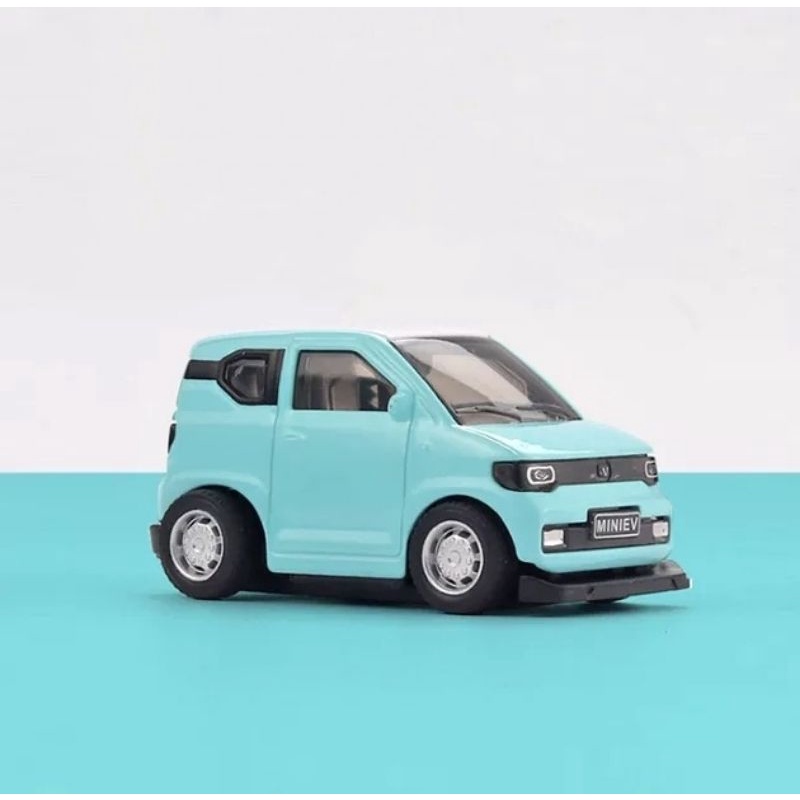 Mainan Mobil Mobilan Diecast Mobil Metal Mini Wuling EV Miniatur Mobil Besi