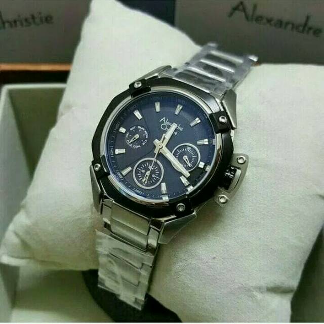 JAM TANGAN CEWEK / WANITA ALEXANDRE CHRISTIE AC 6225 SILVER BLACK