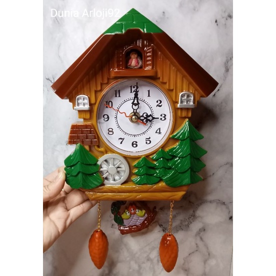 New Jam Dinding Bunyi Unik Motif Rumah Burung Bandul Goyang Bunyi Tiap Jam Dekorasi Rumah Best Selle