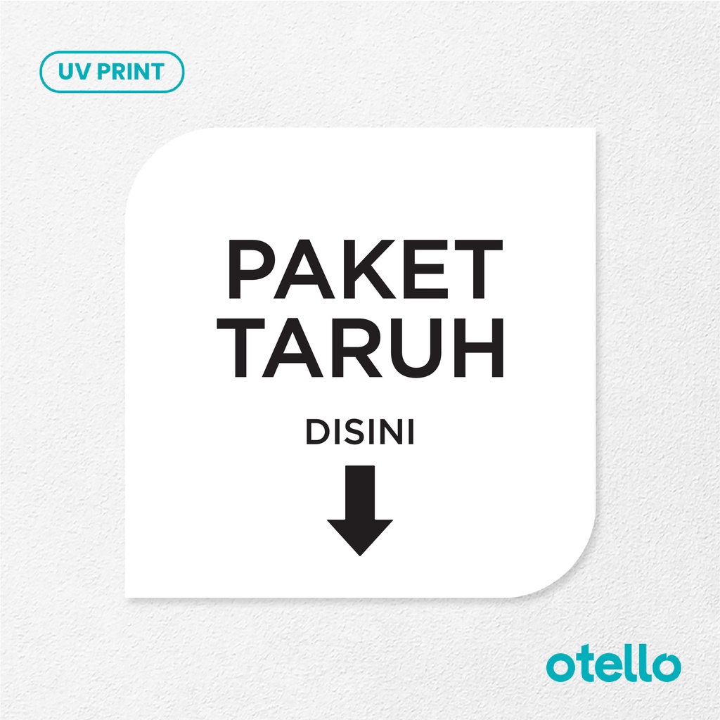 Paket Taruh Disini Huruf Cetak Signage Board Akrilik Tempel Dinding Papan Acrylic Restoran Dinding Petunjuk Toko Cafe