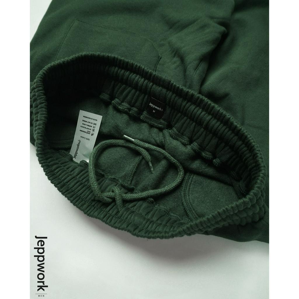 Jeppworks Celana Pendek Comfy Fleece Hijau Botol