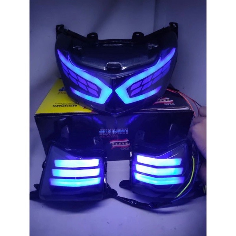 PAKET LAMPU STOP NMAX OLD MODEL LEXUS TAHUN 2015 2019 PLUS SEN DEPAN SEPSANG - JPA PLUS LAMPU SEN LED NMAX LAMA  DEPAN MODEL JPA STOPLAMP + SEIN