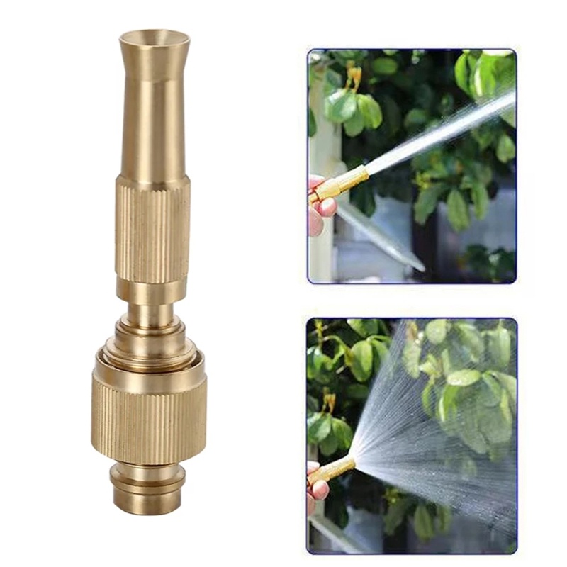 1 Pc Nozzle Selang Semprot Air Tekanan Tinggi Dapat Disesuaikan Bahan Kuningan Untuk Irigasi Taman