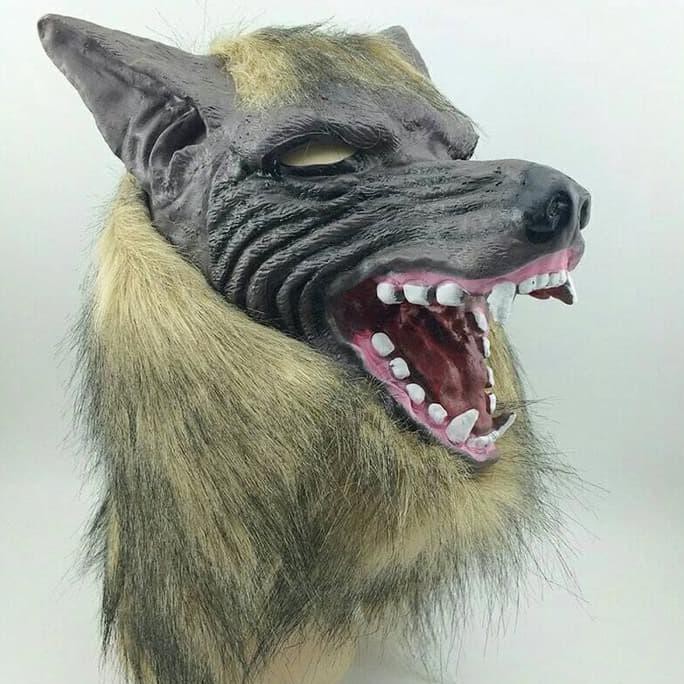 TOPENG SERIGALA Latex, LATEX MAsk WOLF, MASK HALLOWEEN, MASK PARTY