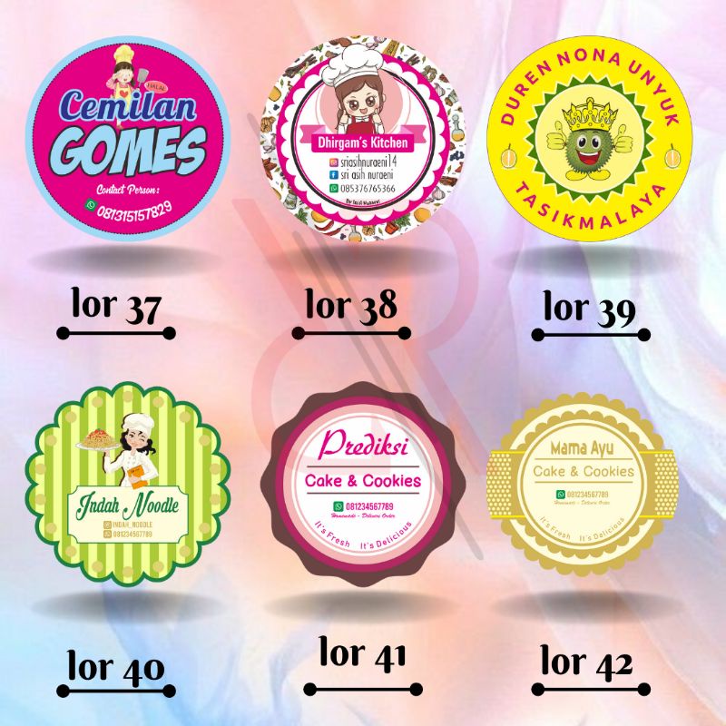Termurah Stiker Logo Produk Olshop Makanan Minuman Fashion Catering Baju