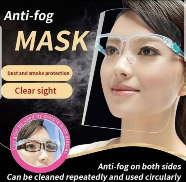 FACE SHIELD ANTI FOG PELINDUNG WAJAH MASKER BISA DIPAKAI ANAK DAN DEWASA ANTI EMBUN