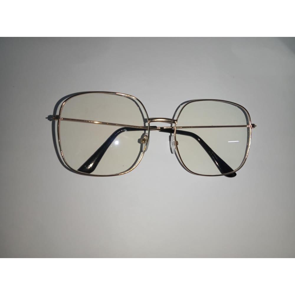 TOMSTORE.ID R176 KACAMATA WANITA PRIA FASHION KOREA ANTI RADIASI FRAME SUNGLASSES PETAK MURAH COD-GOLD TUA