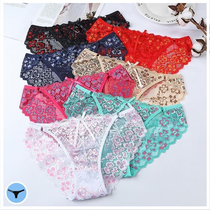CELANA DALAM ELASTIS/CELANA DALAM TRANSPARAN MOTIF BUNGA/CD BAHAN LACE PAKAIAN DALAM WANITA