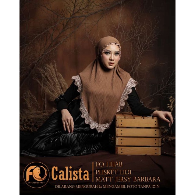 HIJAB INSTAN NON PED PLISKET RENDA PRADA ORIGINAL FO HIJAB CALISTA PREMIUM CANTIK