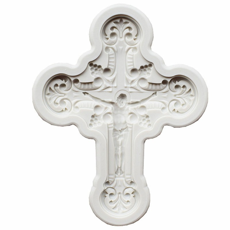 Glitter Cross Pendant DIY Jewelry Casting Molds Jesus Cross Shape Pendant Key Chain Silicone Resin Jewelry Molds Baking Tools