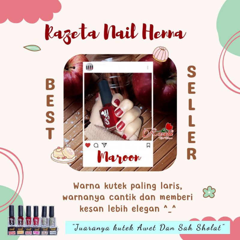 RAZETA NAIL HENNA / RAZETA KUTEK HENNA / KUTEK / HENA / PACAR KUKU / TUFFAH / CERIA / NAURAA