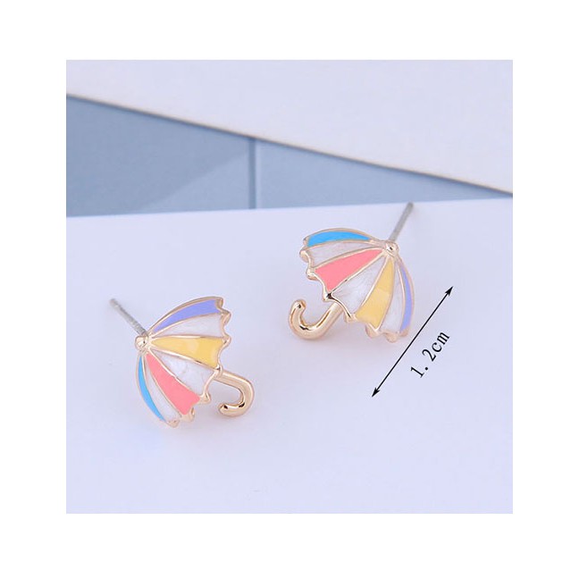 LRC Anting Tusuk Fashion Color Umbrella Hit Color Earrings A60202