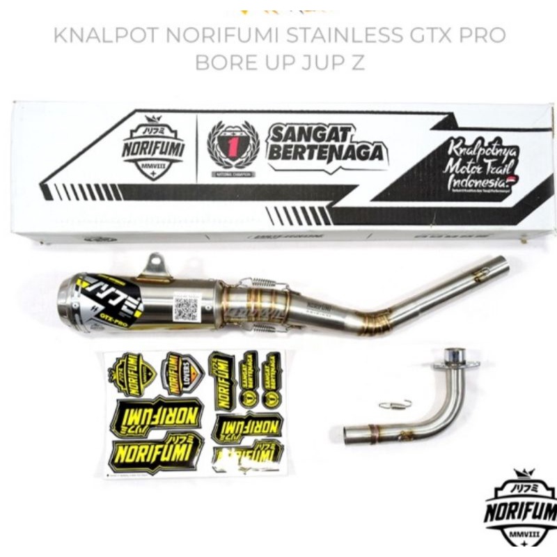 Knalpot Muffler NORIFUMI GTX PRO Bore Up Jupiter Z Vega Jupiter MX Bebek Stainless ORIGINAL