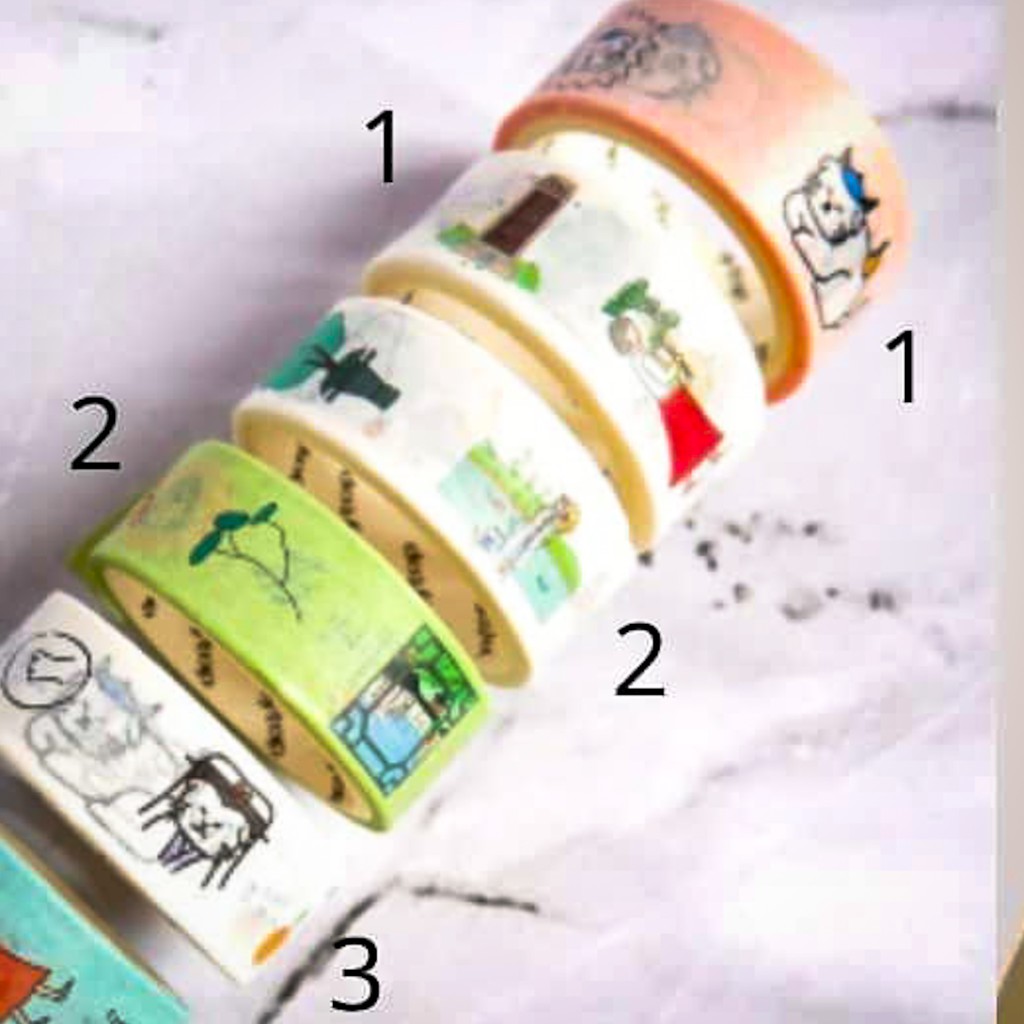 

Washi Tape Set Karakter Tape Selotip Jepang Warna Warni Diary DIY Dekorasi