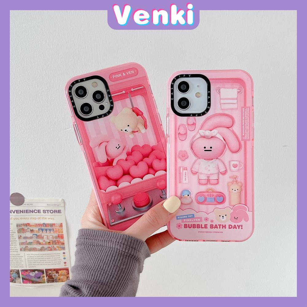 iPhone Case Thick Silicone Soft Case Clear Case Shockproof Camera Protection Pink Bear Cartoon Cute Compatible For iPhone 11 iPhone 13 Pro Max iPhone 12 Pro Max iPhone 7 Plus xr