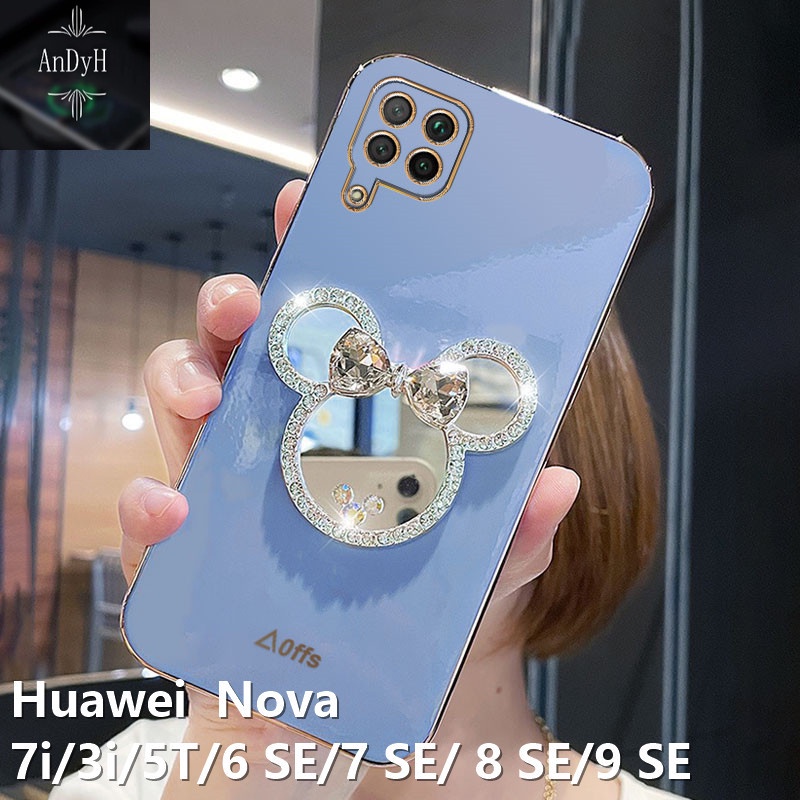 Case Handphone Motif Mickey Mouse Aksen Berlian Untuk Huawei Nova 7i / Nova 3i / Nova 5T / Nova 6 SE / 7 SE / 8 SE / 9 SE