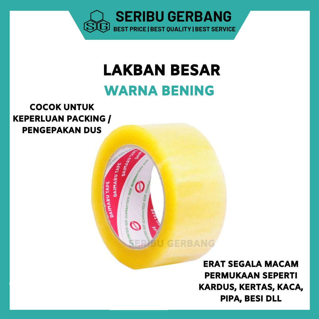 

LAKBAN BENING ISOLASI SOLATIP SELOTIP KUAT 90 YARD 45MM KUALITAS BAGUS