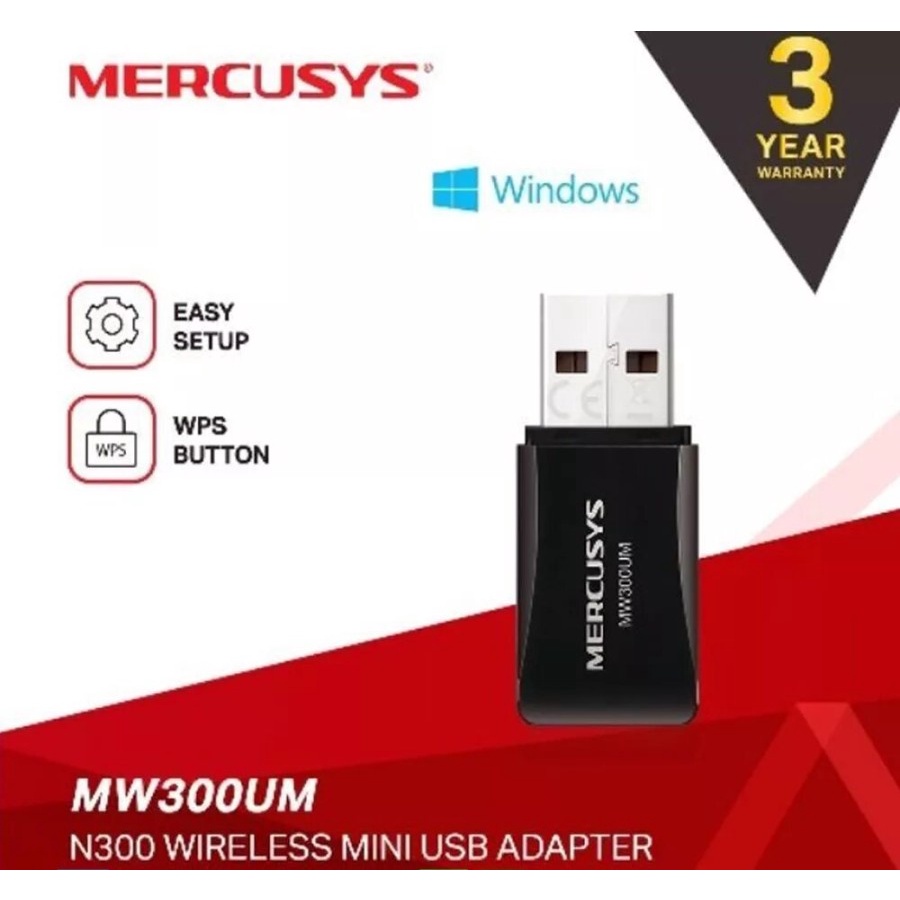 Mercusys 300Mbps Wireless Mini USB Adapter MW300UM