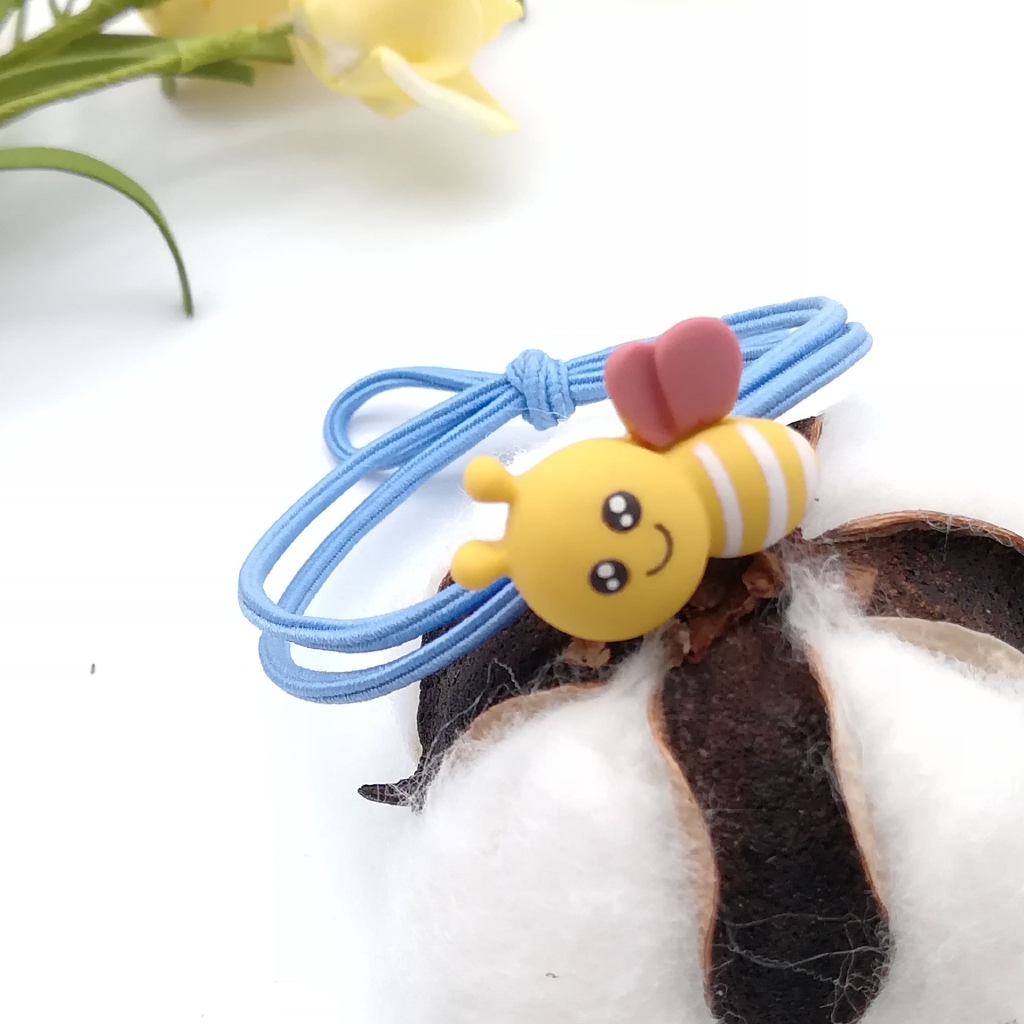 INS Versi Korea Ikat Rambut Dari Tali Kepala Lebah Kartun Lucu Tinggi Elastis / Segar Dan Sederhana Karet Gelang / Cincin Rambut Diikat | TiKi-yellow