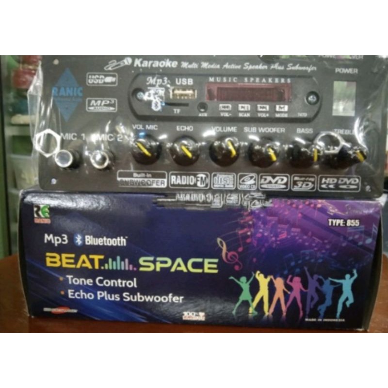 kit tone control stereo karoke mic echo subwofer  MP3 Bluetooth 855