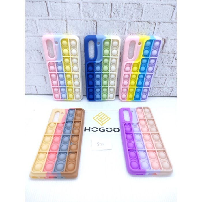 SILICONE CASE POP IT SAMSUNG S21 - CASE PENGHILANG STRESS RAINBOW