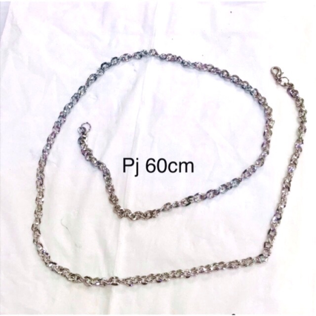 Kalung rodium / kalung cowok panjang 60cm