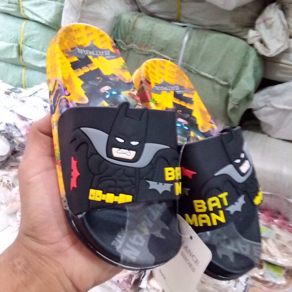 Sandal Selop anak karakter BATMAN S-6088-x1 size 24-35/ sandal anak laki-laki