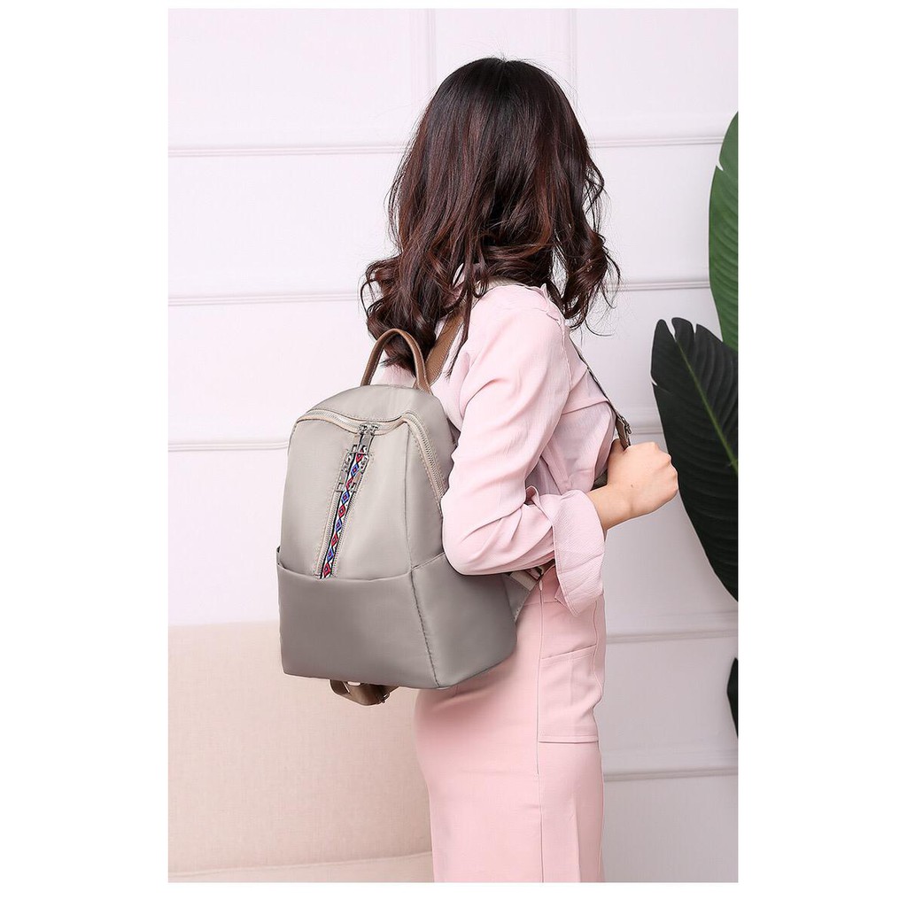 BJ1628 - BLACK/GRAY/RED - TAS RANSEL NYLON PUNGGUNG BACKPACK RINGAN IMPORT JAKARTA TERMURAH ELJ628