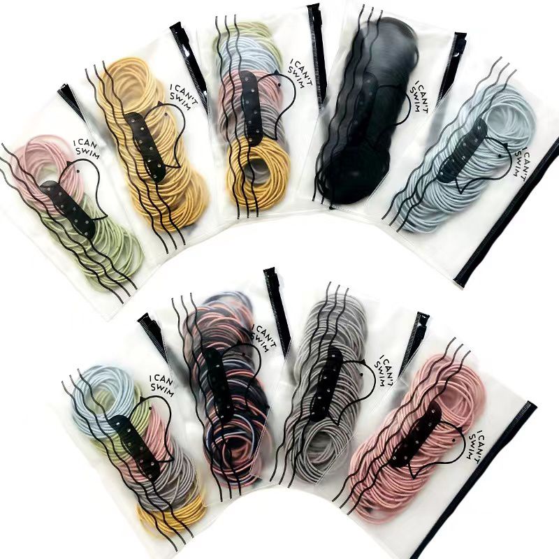 Ikat Rambut Korea Karet Polos Isi 100pcs