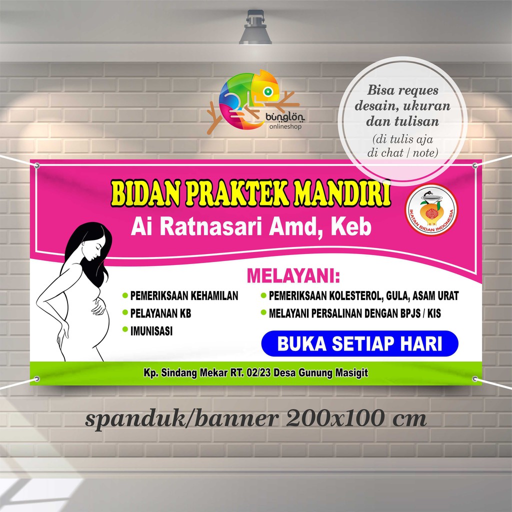 Spanduk, Banner Bidan Praktek Mandiri