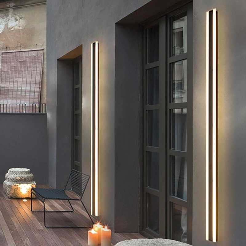 Lampu Outdoor Long Strip LED Wall Lamp 18W 30 cm Warm White Premium Quality Lampu Dekorasi Rumah Teras Berkualitas