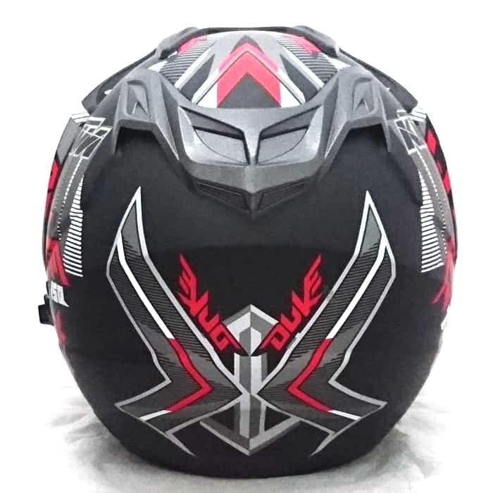 Helm Dmn 2 Kaca Double Visor Duke Black Doff Red