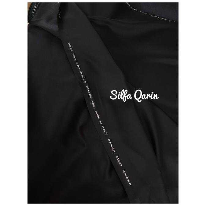 Kain Wool Super 150's Jet Black Tuxedo Gucci Made In Italy