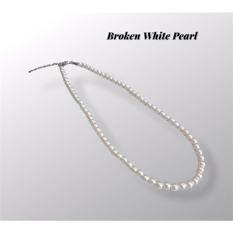 Kalung Mutiara Sintetis 6 mm Pria Wanita Necklace Pearl