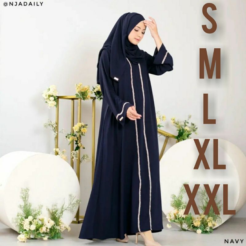 Gamis ABAYA HITAM  kekinian 2022 Gamis Renda Putih terbaru Gamis Trand Remaja Gamis Ukuran S M L XL 