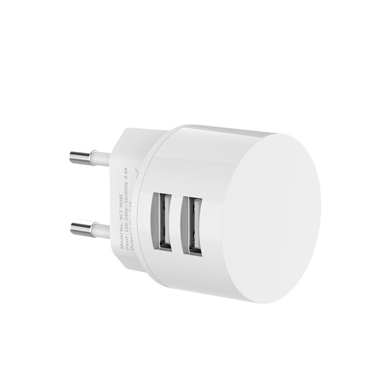 Charger USB Dual Port 2.4A RCT-N08E White RECCI