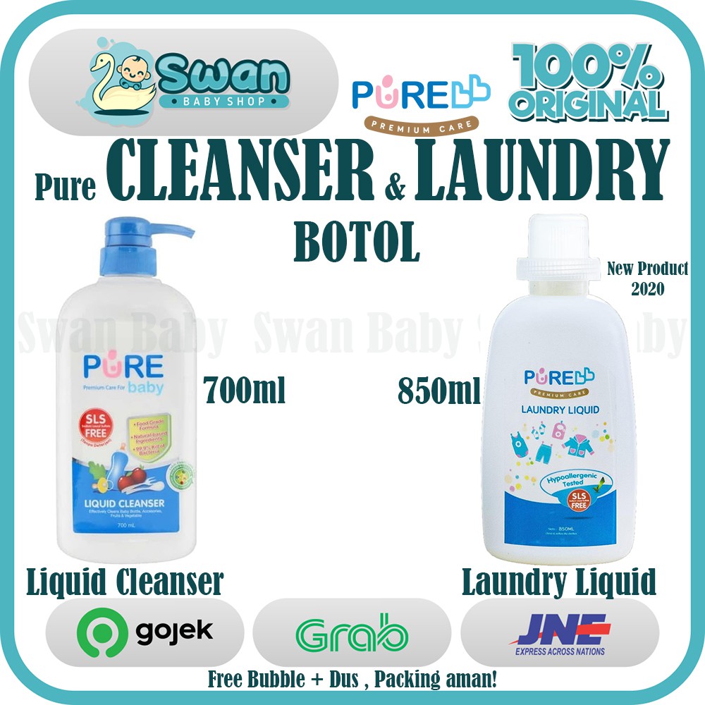 [SATUAN] PURE BB Liquid Cleanser PUMP 700ml &amp; Laundry Liquid Botol 850ml