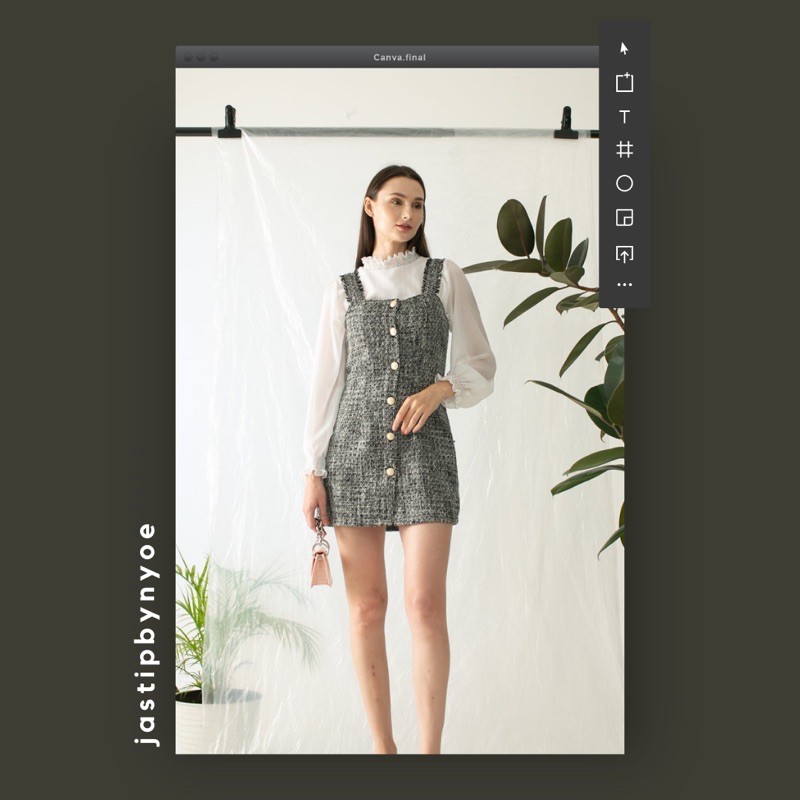 OUDRE JUKYUNG DRESS IN TWEED SIZE M