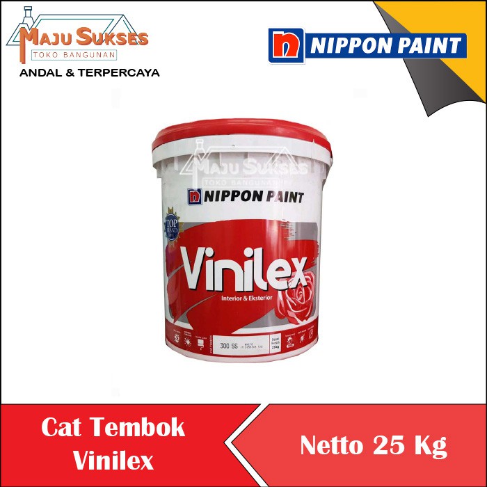 Jual Cat Tembok Vinilex Interior Eksterior 25kg 25 Kg Pel Pail Vinilex 300 Putiih Kembang 5000 3835