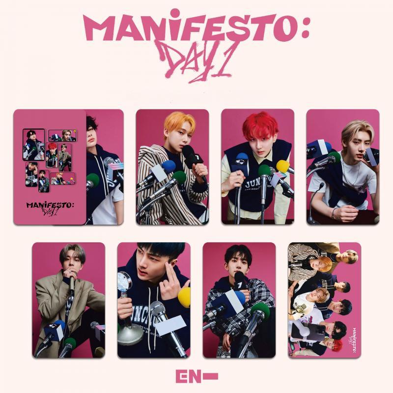 8pcs / Set Kartu Pos Album Kpop ENHYPEN MANIFESTO DAY 1 Ukuran Kecil