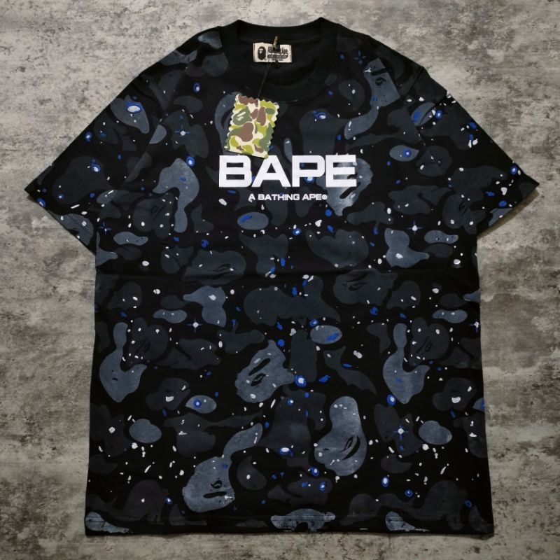 KAOS T-SHIRT BAPE GALAXY HITAM FULLTAG &amp; LEBEL PREMIUM