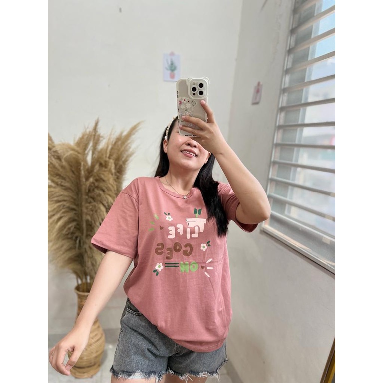 KAOS LIFE GOES ON | BAJU TUMBLR TEE SHIRT OVERSIZE DUSTY ROSE BLUE HITAM BEIGE | TUMBLR TEE | KOREA STYLE