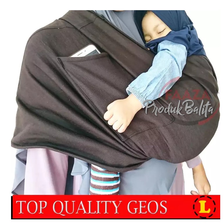 CUCI GUDANG - Geos Gendongan Kaos Bayi BerKantung Anti Capek Dan Ribet Baby Carrier