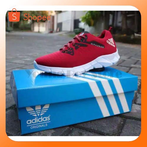 PROMO  SEPATU PRIA SNEAKERS ADIDAS ALPHABOUNCE MERAH SEPATU SPORT