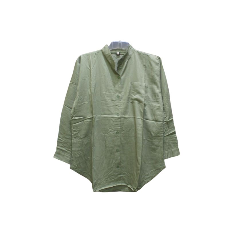 Kemeja Wanita Oversize Rayon Twill Premium Jumbo dan Standar-KS Rayon Avocado