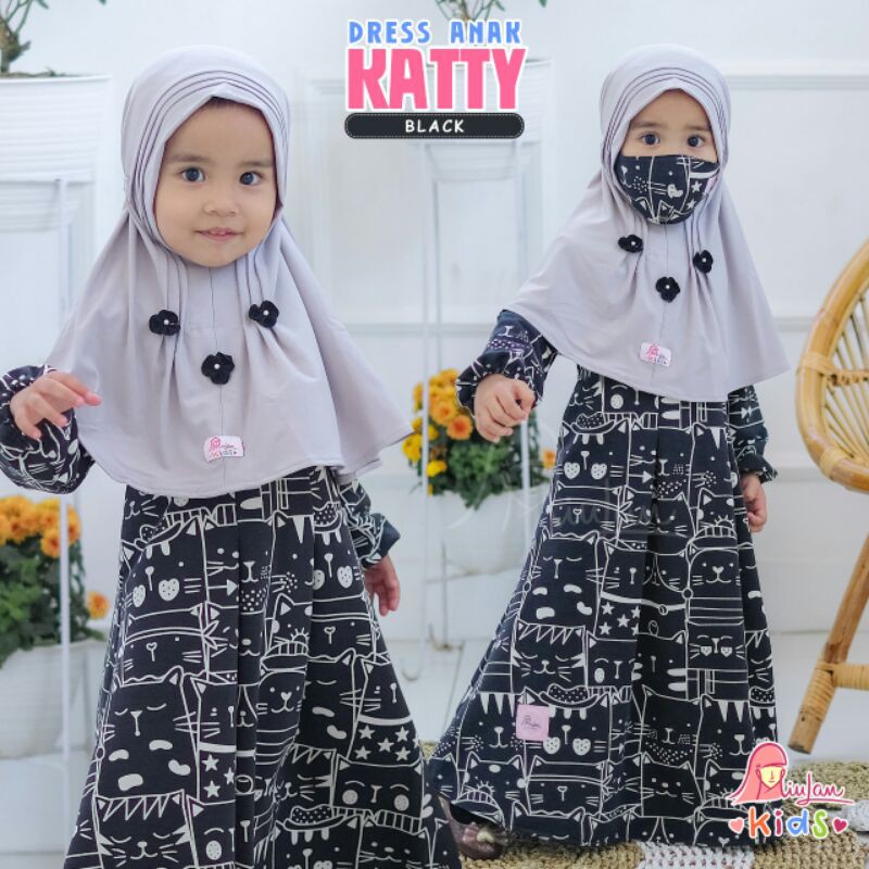 Dress Muslim Anak KATTY | MiuLan Kids | Baju Pakaian Gaun Gamis Muslim Anak Murah Lebay Diskon